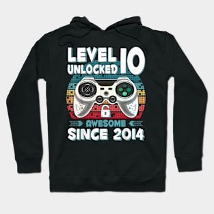 Ten 10yr BDay Son Boy Gamer 10th 10 Year Old Birthday Hoodie